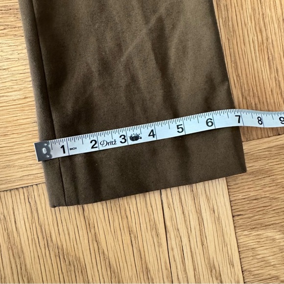 Vince XS High-Rise Stretch Flare Crop Pants Olive Night Green Work Career - Picture 12 of 12